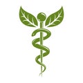 Caduceus medical symbol, graphic vector emblem for use in health