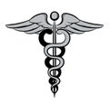 Caduceus medical symbol icon cartoon