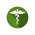 Caduceus medical symbol icon. Flat style vector. Caduceus snake health symbol Royalty Free Stock Photo