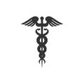 Caduceus medical symbol icon isolated. Medicine and health care concept. Emblem for drugstore or medicine, pharmacy Royalty Free Stock Photo