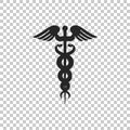 Caduceus medical symbol icon isolated on transparent background. Medicine and health care concept. Emblem for drugstore Royalty Free Stock Photo