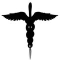 Caduceus Medical Symbol Isolated Royalty Free Stock Photo