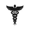 Caduceus medical symbol isolated on white background. Royalty Free Stock Photo