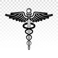 Caduceus Medical Symbol With Two Snake For Healthcare And Medicine Pharmacy Apps On A Transparent Background