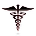 Caduceus medical symbol vector illustration. Royalty Free Stock Photo