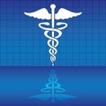 Caduceus medical symbol vector illustration. Royalty Free Stock Photo