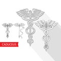 Caduceus Medical Symbol. Vector illustration. Royalty Free Stock Photo