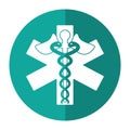 Caduceus medicine care symbol shadow