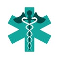 Caduceus medicine care symbol