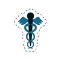 caduceus medicine symbol icon cut line