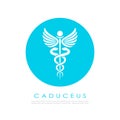 Caduceus snake medical logo design Royalty Free Stock Photo