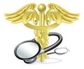 Caduceus stethoscope medical concept Royalty Free Stock Photo