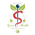 Caduceus symbol Homeopathy creative emblem