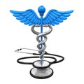 Caduceus Symbol and Stethoscope Royalty Free Stock Photo