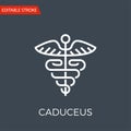 Caduceus Thin Line Vector Icon Royalty Free Stock Photo