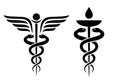 Caduceus vector icon, medical snake symbol