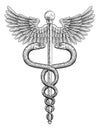 Caduceus Vintage Doctor Medical Snakes Symbol