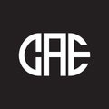 CAE letter logo design on black background. CAE creative initials letter logo concept. CAE letter design Royalty Free Stock Photo