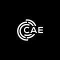 CAE letter logo design on black background. CAE creative initials letter logo concept. CAE letter design Royalty Free Stock Photo