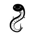 Caecilian. Caecilian simple black and white line art vector logo Royalty Free Stock Photo