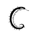 Caecilian. Caecilian simple black and white line art vector logo Royalty Free Stock Photo