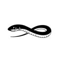 Caecilian. Caecilian simple black and white line art vector logo Royalty Free Stock Photo