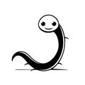 Caecilian. Caecilian simple black and white line art vector logo Royalty Free Stock Photo