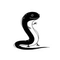 Caecilian. Caecilian simple black and white line art vector logo Royalty Free Stock Photo
