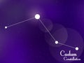 Caelum constellation. Starry night sky. Cluster of stars, galaxy. Deep space. Vector illustration Royalty Free Stock Photo