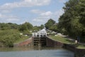 The Caen Hill locks on Kennet & Avon Canal England UK