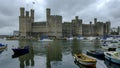 Caernarfon Castle across the harbour, Wales, UK Royalty Free Stock Photo