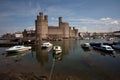 Caernarfon Castle and town Royalty Free Stock Photo