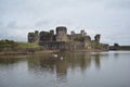 Caerphilly Castle near Cardiff Wales in March 2017 Royalty Free Stock Photo