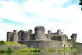 caerphilly castle in Wales