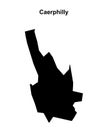 Caerphilly outline map Royalty Free Stock Photo