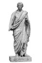 Caesar Octavianus Augustus roman emperor adopted son of Julius Caesar. Isolated statue on white Royalty Free Stock Photo