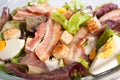 Caesar salad with bacon and eggs Royalty Free Stock Photo