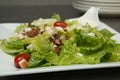 Caesar salad croutons, bacon, parmesan cheese and Caesar dres Royalty Free Stock Photo