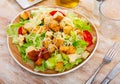 Caesar salad with grilled chicken and croutons Royalty Free Stock Photo