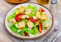 Caesar salad with grilled chicken and croutons Royalty Free Stock Photo