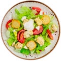 Caesar salad with grilled chicken and croutons Royalty Free Stock Photo