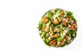 Caesar salad with lettuce,chicken and croutons isolated Royalty Free Stock Photo