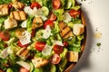 Caesar salad, top view Royalty Free Stock Photo