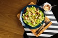 Caesar salad top view Royalty Free Stock Photo