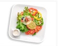 Caesar Salad on white background. Royalty Free Stock Photo