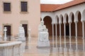 CAESAREA, ISRAEL - December 10, 2023: Moorish-style courtyard of the Ralli Museum and the Columbus Fountain Royalty Free Stock Photo