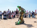 A participants of the Purim festival dressed in fabulous costumes, show performance in Caesarea, Israel Royalty Free Stock Photo