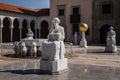 Caesarea, Israel - October 17, 2023: Moorish-style courtyard of the Ralli Museum and sculptures of famous Jews Royalty Free Stock Photo