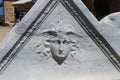 Ruins of Herod palace, low relief of Medusa-Gorgona head