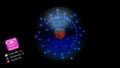 Caesium atom, with element`s symbol